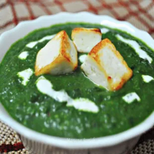 a bowl of spinach soup