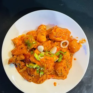 a plate of food on a table