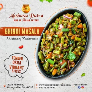 Yummy and Spicy Bhindi Masala.
.
For more information Call: 440.638.4977
Visit: www.AkshayaPatraUS.com