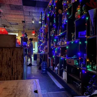 Wall of booze and lights..