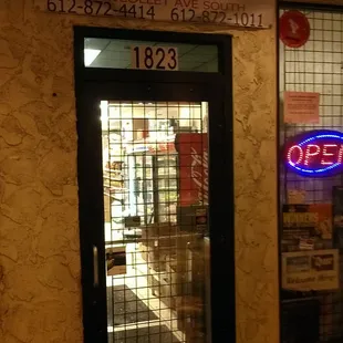 the entrance to the restaurant