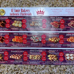 Menu as of September 2022