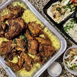 Uber Eats: $21.50 for all..  Whole Fried Chicken and Appetizer Plate