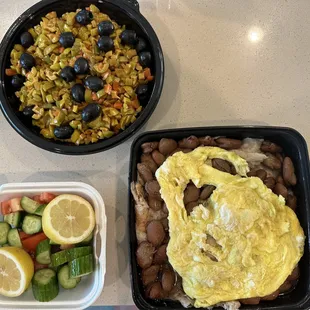 Olive Salad and Breakfast Fave Bean with Oil