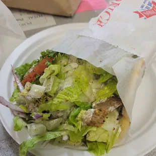 My lamb gyro from Al Bacha.