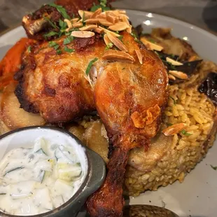 a plate of food on a table