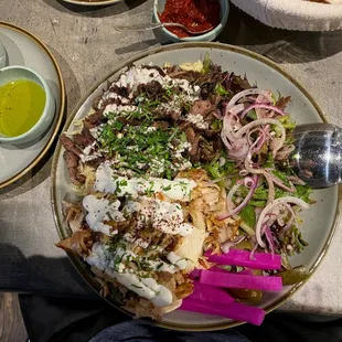 a plate of food on a table