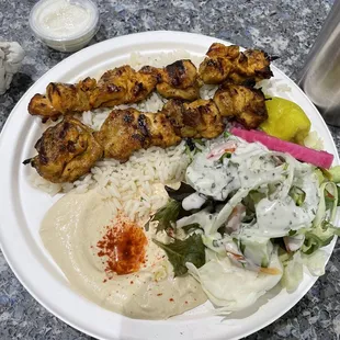 Chicken kabob plate
