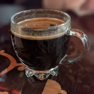 Turkish coffee with ample cardamom flavor