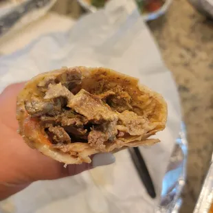 Meat shawarma sandwich