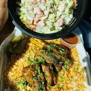 Lamb Special and Tahina Salad