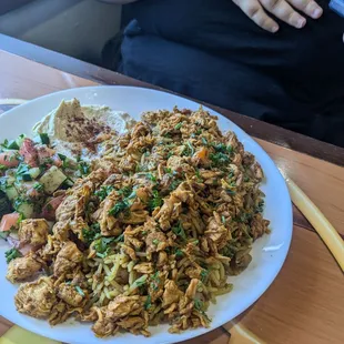Chicken shawarma. Fresh pitas!