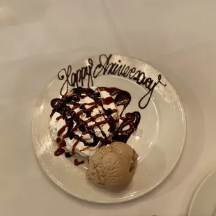 Peanut butter chocolate cream pie with salted caramel gelato