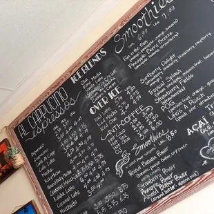 The menu.