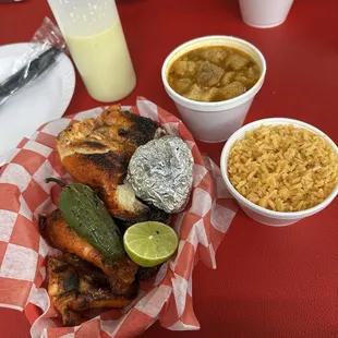 Half Chicken meal with added beans