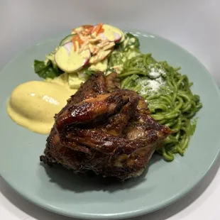 combo Pesto (Quarter Chicken with Pesto, salad en Huancaina)