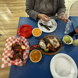 Parrillada for 2 w/ another half a chicken.