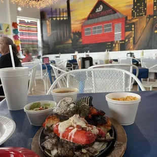 a plate of food on a table