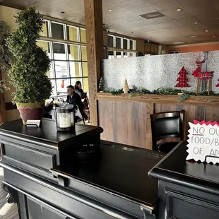 a view of the dining area