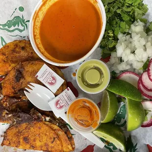 a plate of mexican food