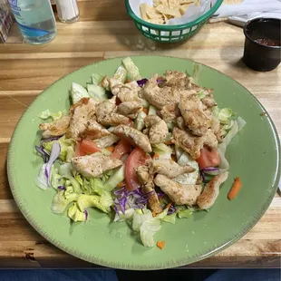 Chicken salad with dressing on the side. It was so good. I used ranch dressing.