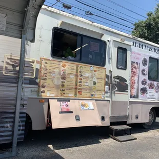 a food truck parked in a parking lot