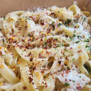 Chicken Alfredo (out of the kitchen)