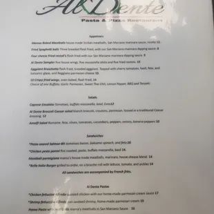 menu