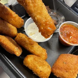 decent mozzarella sticks and fried ravioli