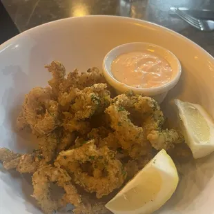 Calamari. Despite NPR trying to ruin calamari for me this was good if a little salty but that&apos;s more likely my taste buds