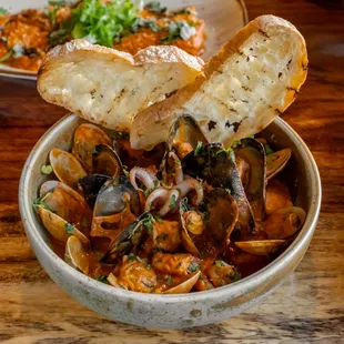 Coppino. 
Shrimp, mussels, clams and calamari in tomato sauce.