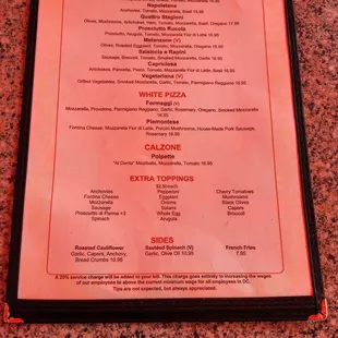 menu
