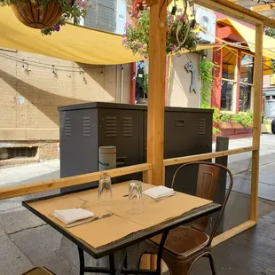 a table and chairs