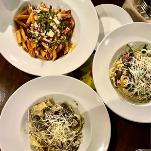 Pappardelle Funghi, Fettuccine Florentine, Penne Alla Norma