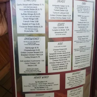menu, sandwiches