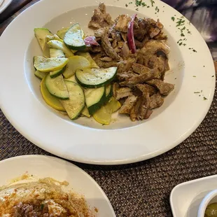 a plate of food on a table