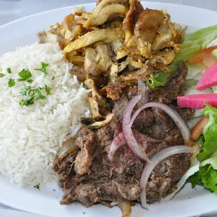 Beef and chicken shawarma combo