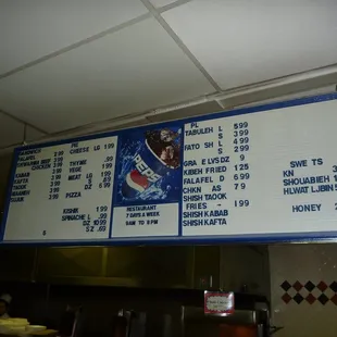 menu board