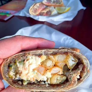 The Kof and Slaw, Kafta base with French fries, coleslaw, pickles, ketchup and hot sauce. Just do it!