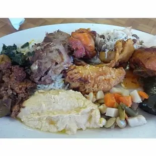 a plate of food on a table