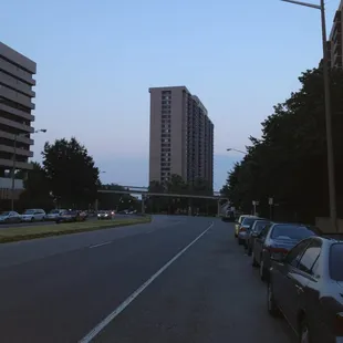 cars parked along a street in a city