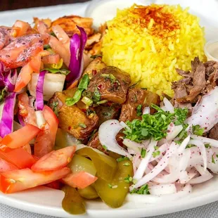 Meat shawarma meal