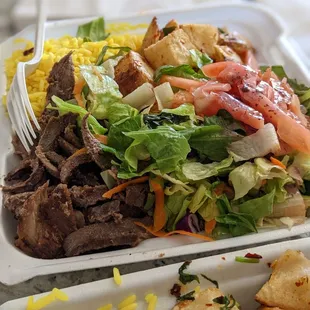 Lamb beef shawarma plate