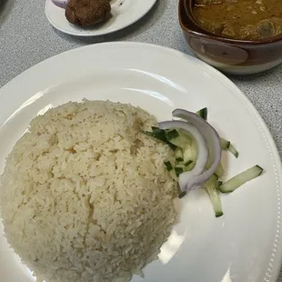 Pulao, beef curry and shami kabob