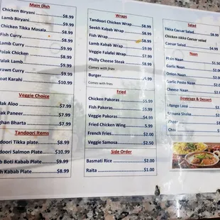 Small Menu