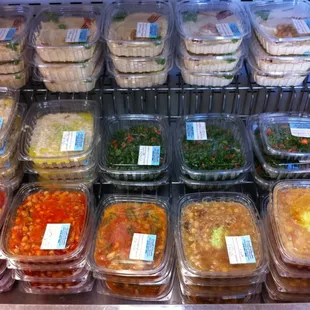 a variety of food in plastic containers