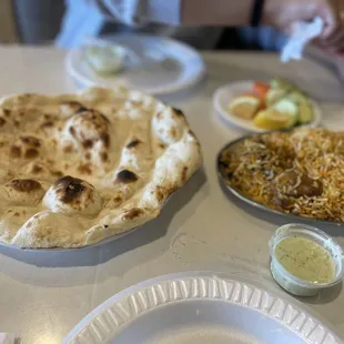 a variety of food items on a table