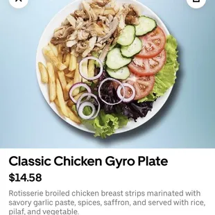 This chicken gyro plate. With "gyro"