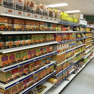 shelves of food