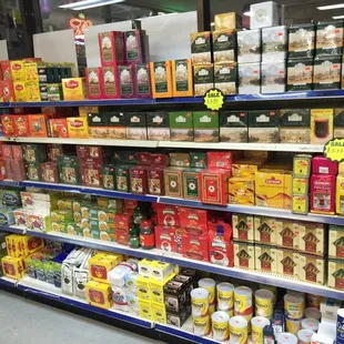 shelves of food